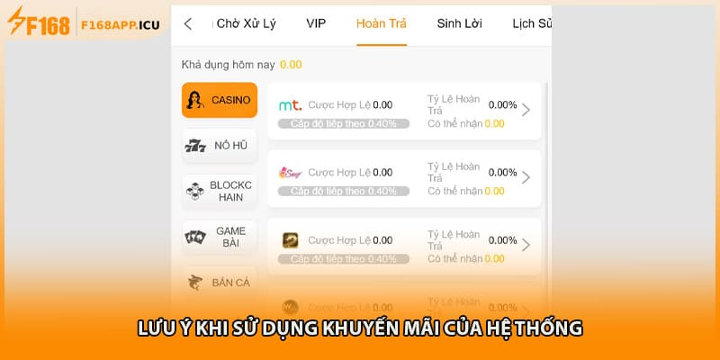 Lưu ý khi sử dụng khuyến mãi của hệ thống
